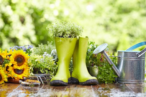 Professional Southborough landscaping with lawn care and decorative shrubs